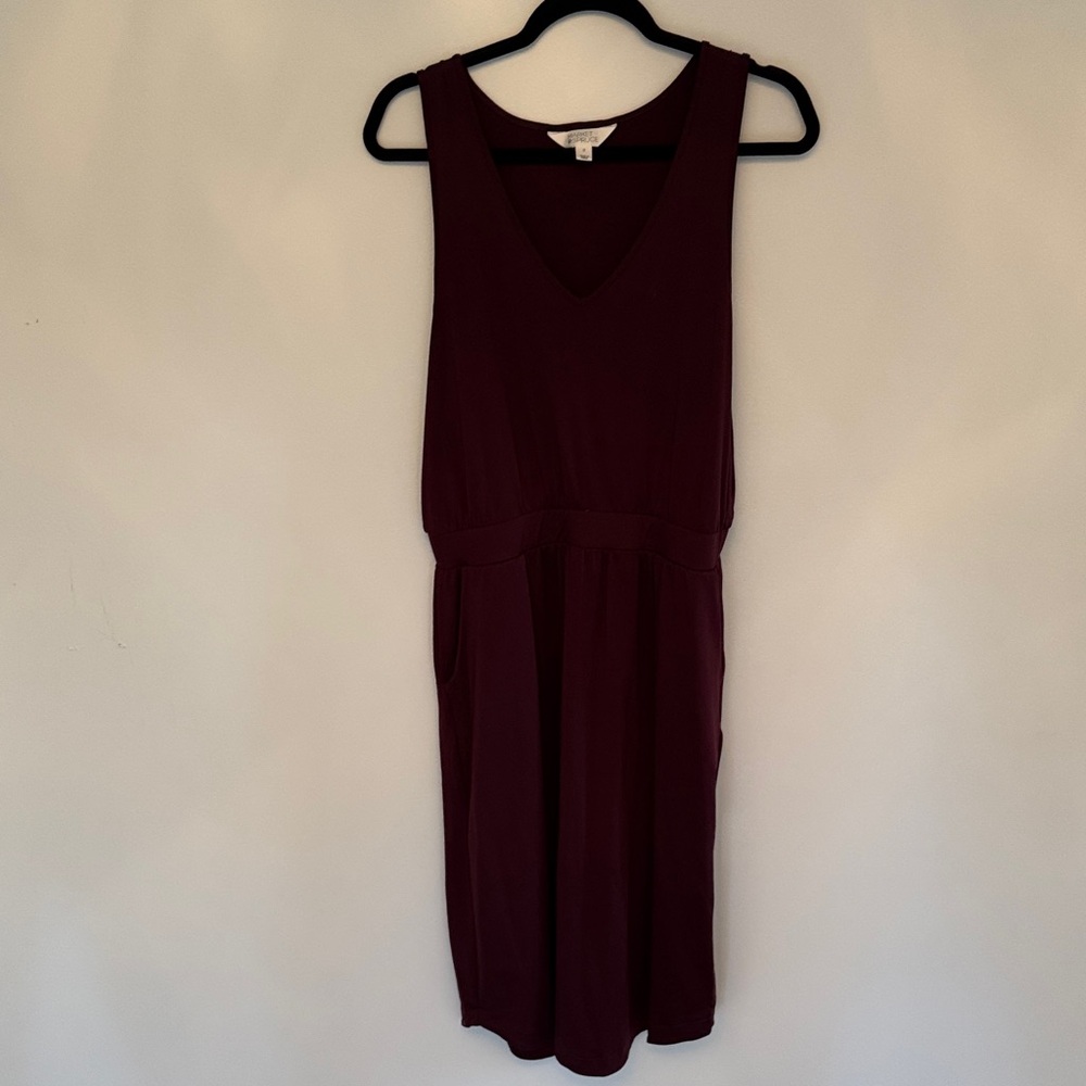 Market & Spruce Deep Burgundy Midi Dress